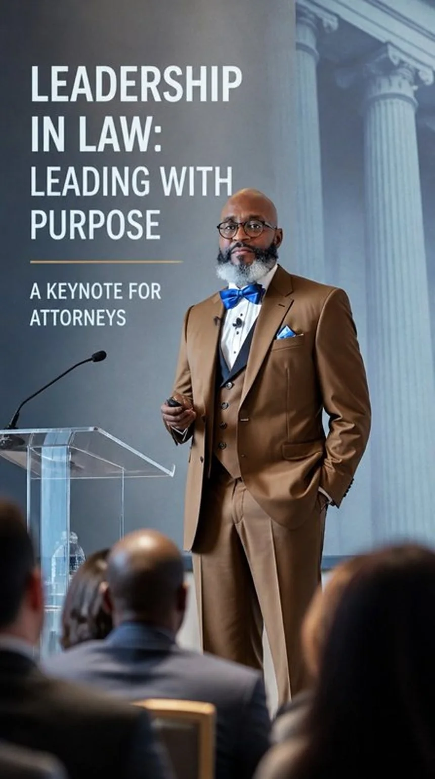 Carl Shawn Watkins delivering the keynote Leadership in Law: Leading with Purpose for attorneys